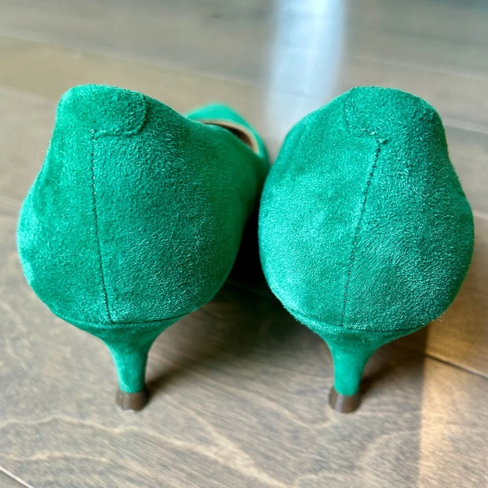 Vionic Josie Kitten Heel Emerald Suede Size 7 EUC
